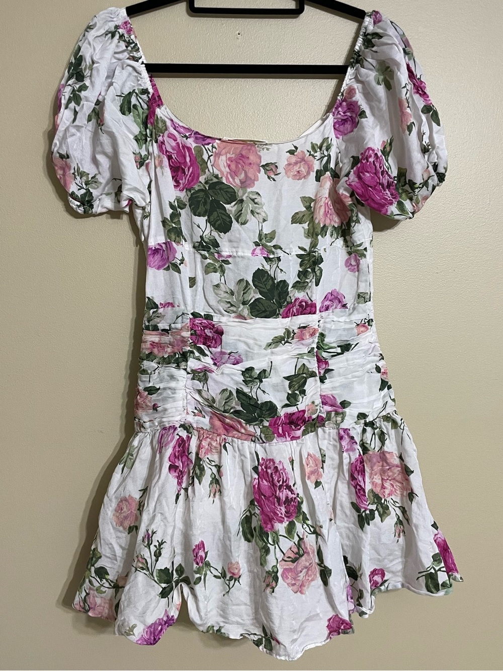 LoveShackFancy Pink Floral Mini Dress silk cotton size 6 - Picture 5 of 5